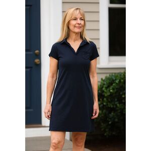 Frank & Eileen Black 100% Cotton Pullover Polo Mini Dress  Women's Size Small